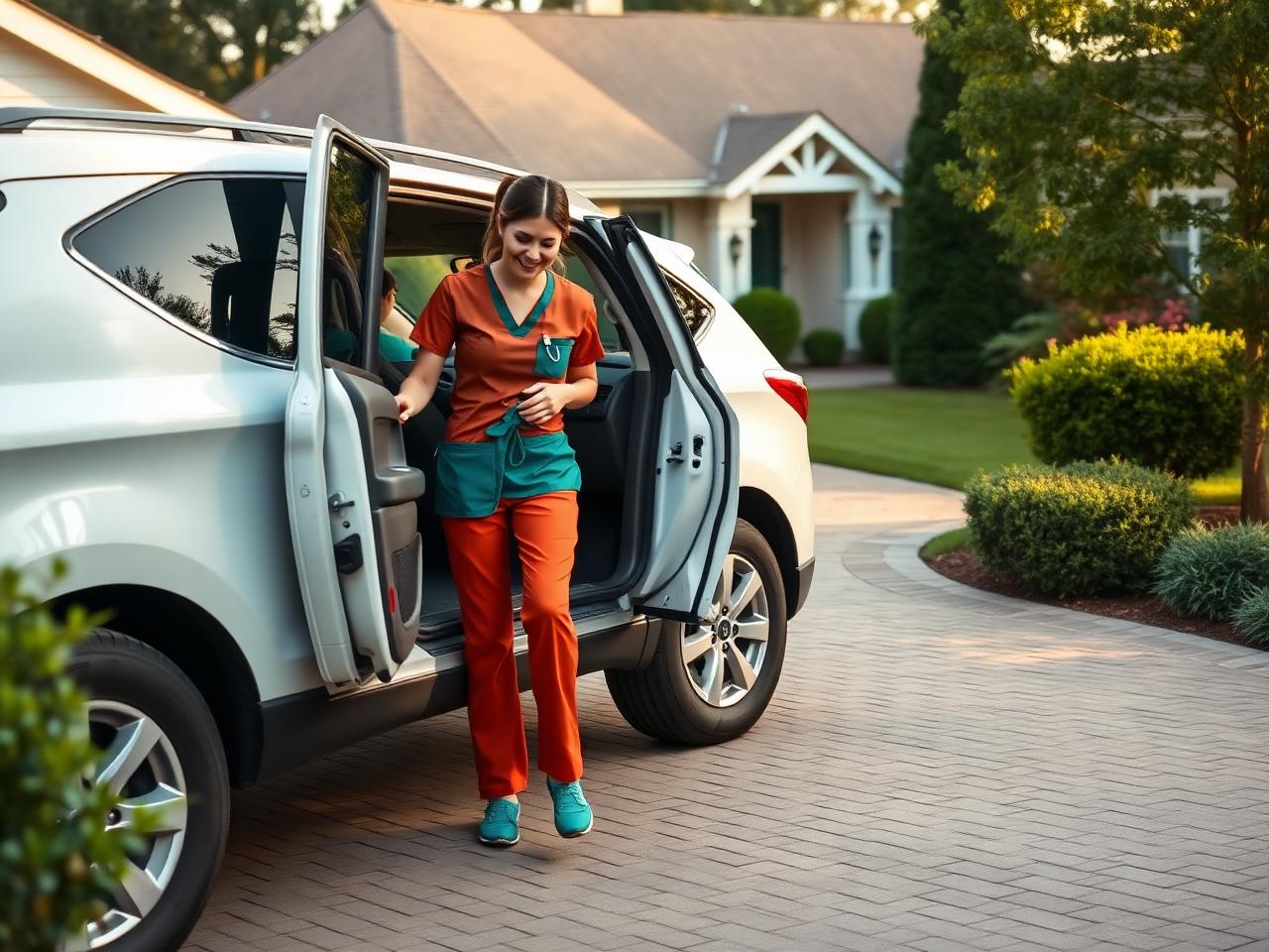 Prestige DNA Testing and Wellness nurse arriving at a client's door for on-site mobile drug testing